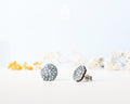 Boucles d'oreilles clous Hortensia bleu