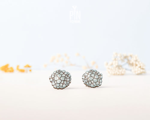 Blue Hydrangea Stud Earrings