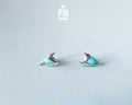 Flying Kingfisher Stud Earrings