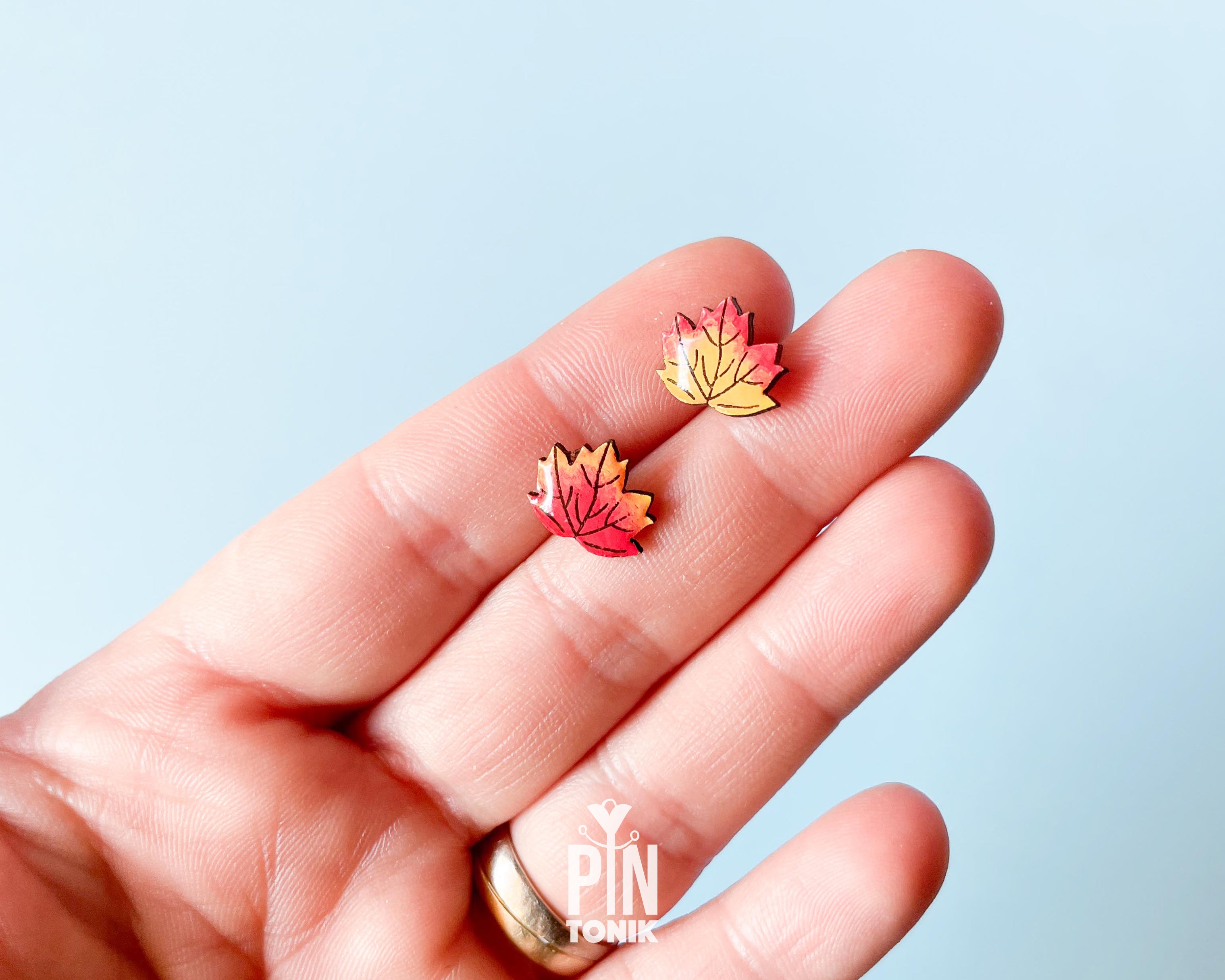 Autumn Leaves Mismatched Studs