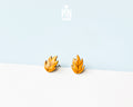 Golden Oak Leaves Studs