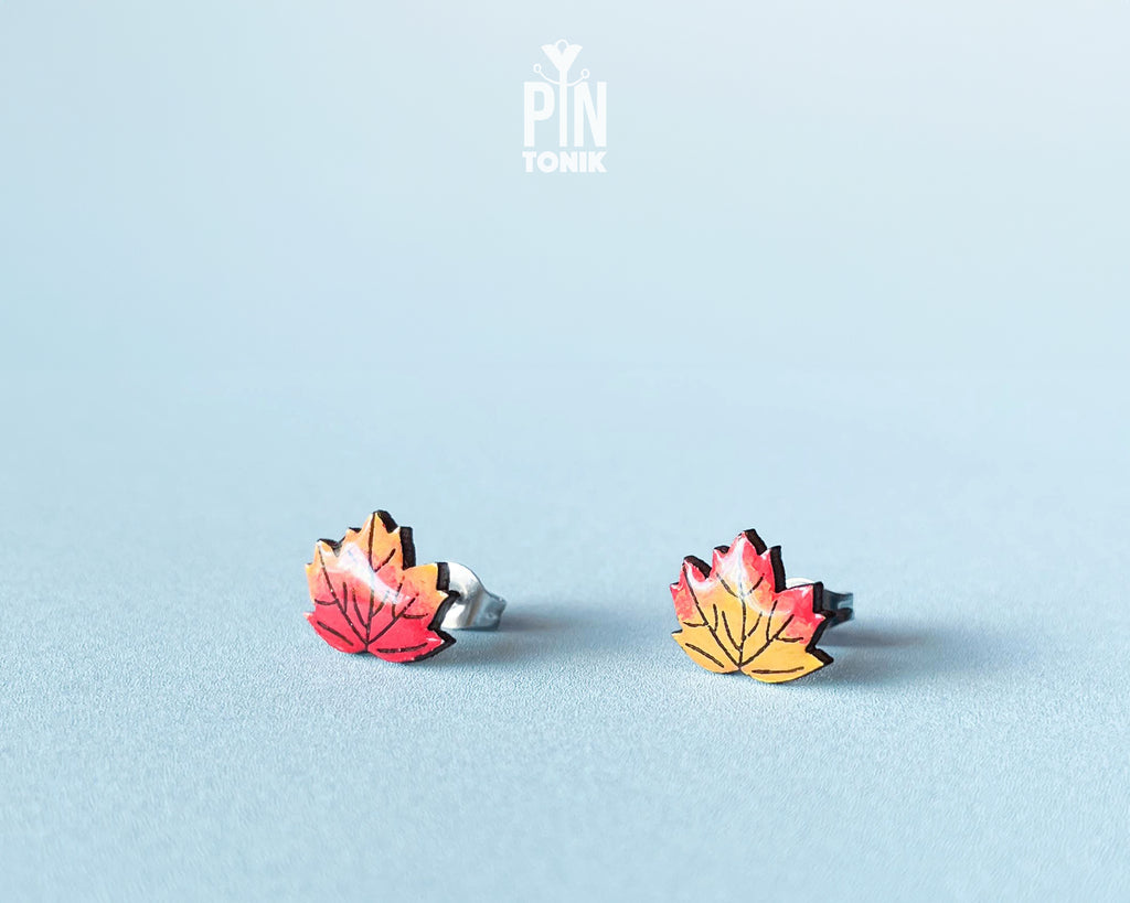 Autumn Leaves Mismatched Studs