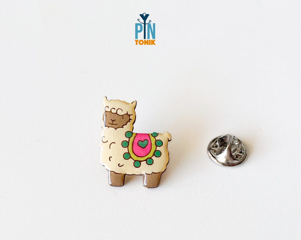 Llama Wooden Pin