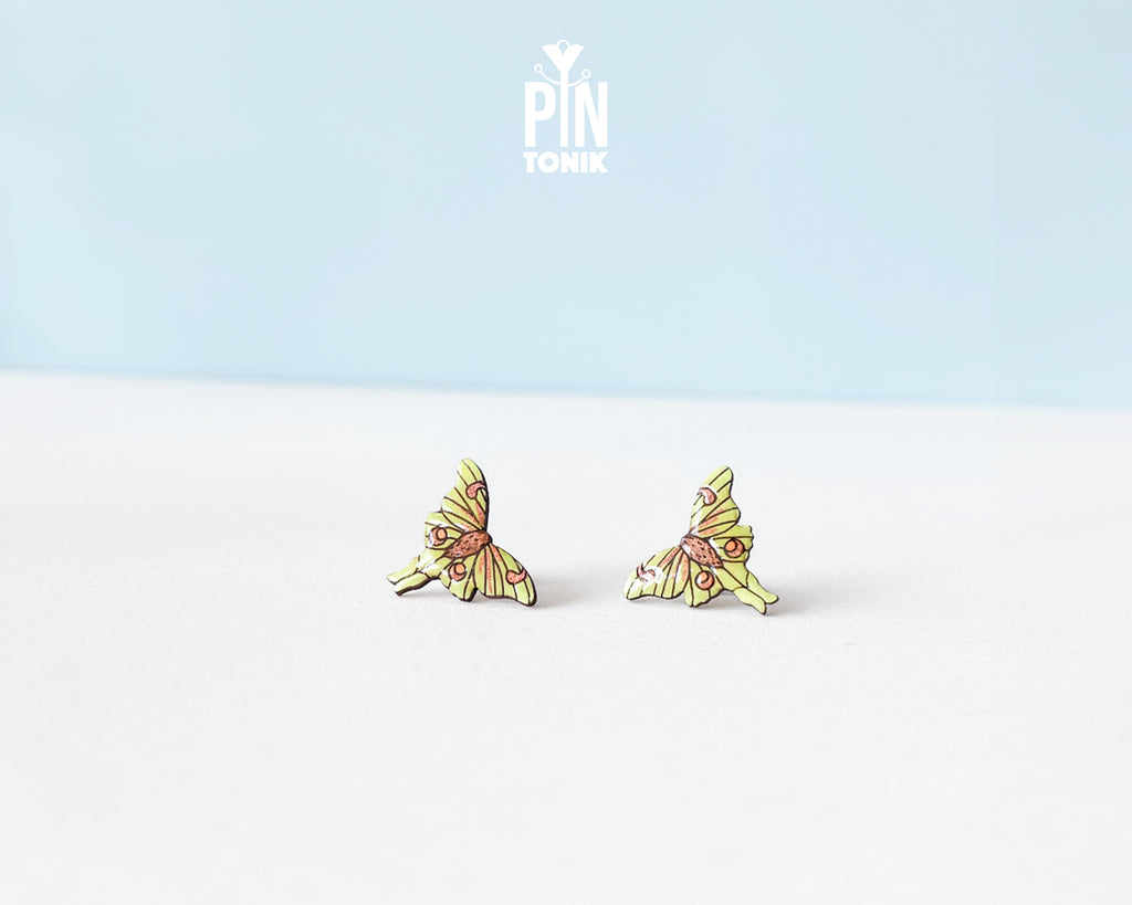 Luna Moth Stud Earrings