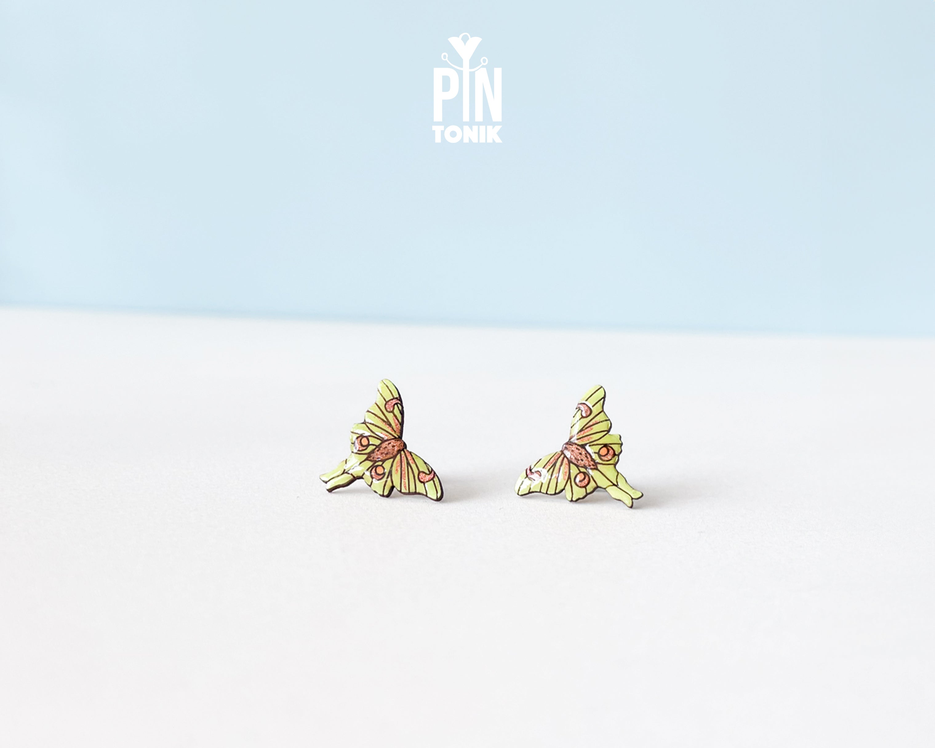 Luna Moth Stud Earrings