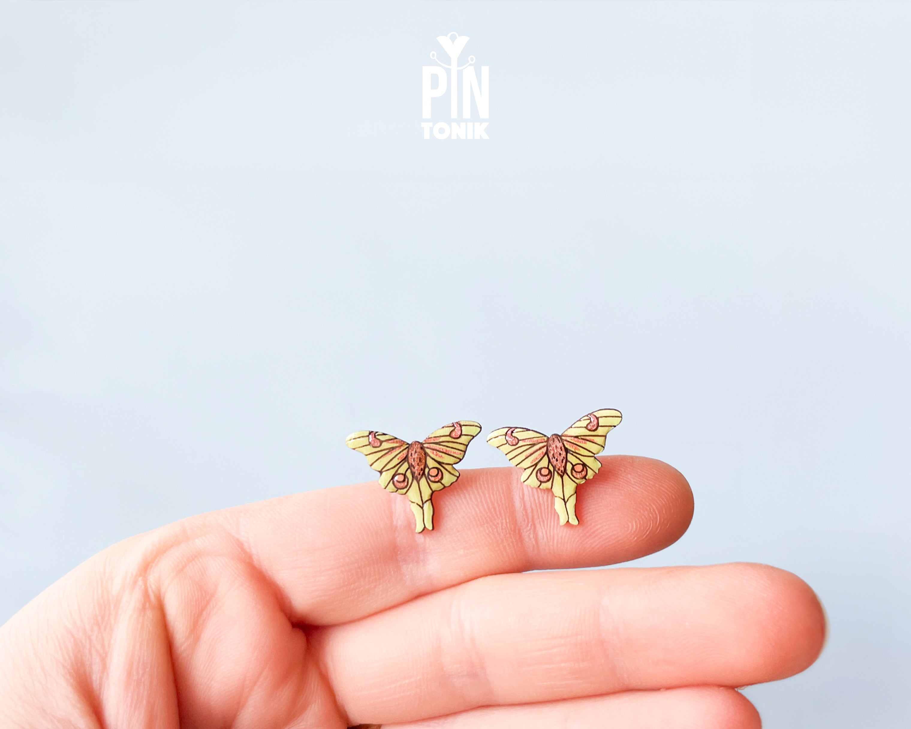 Luna Moth Stud Earrings