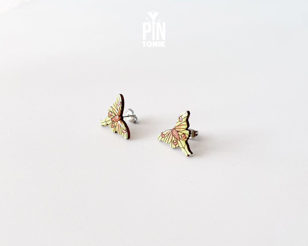 Luna Moth Stud Earrings