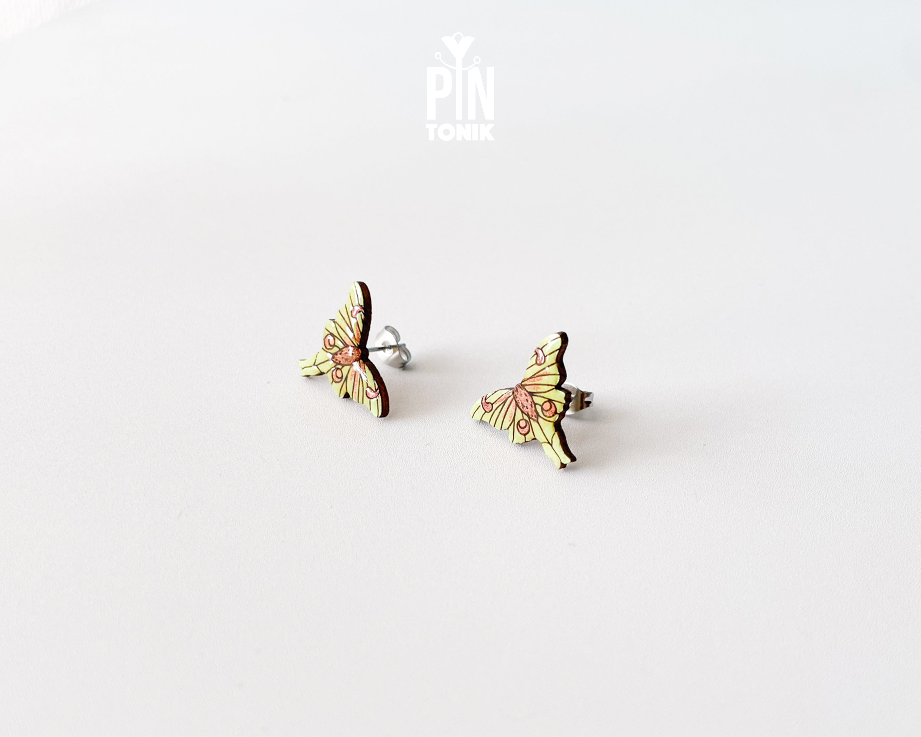 Luna Moth Stud Earrings