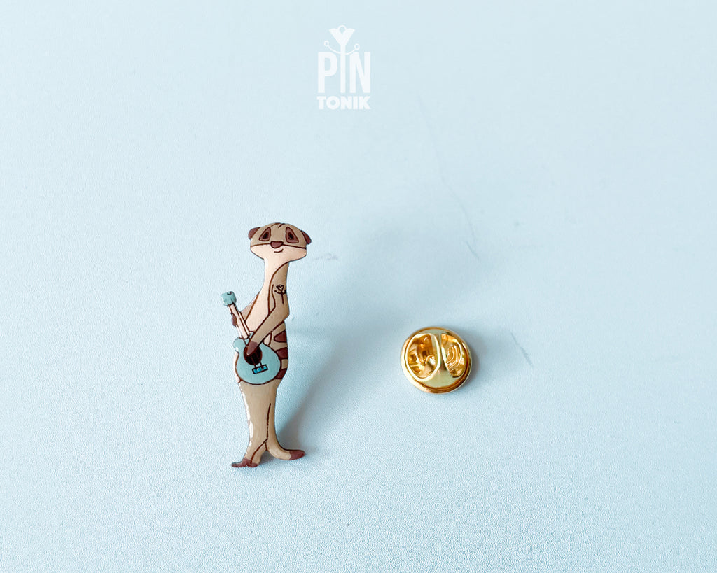 Meerkat with Guitar Pin