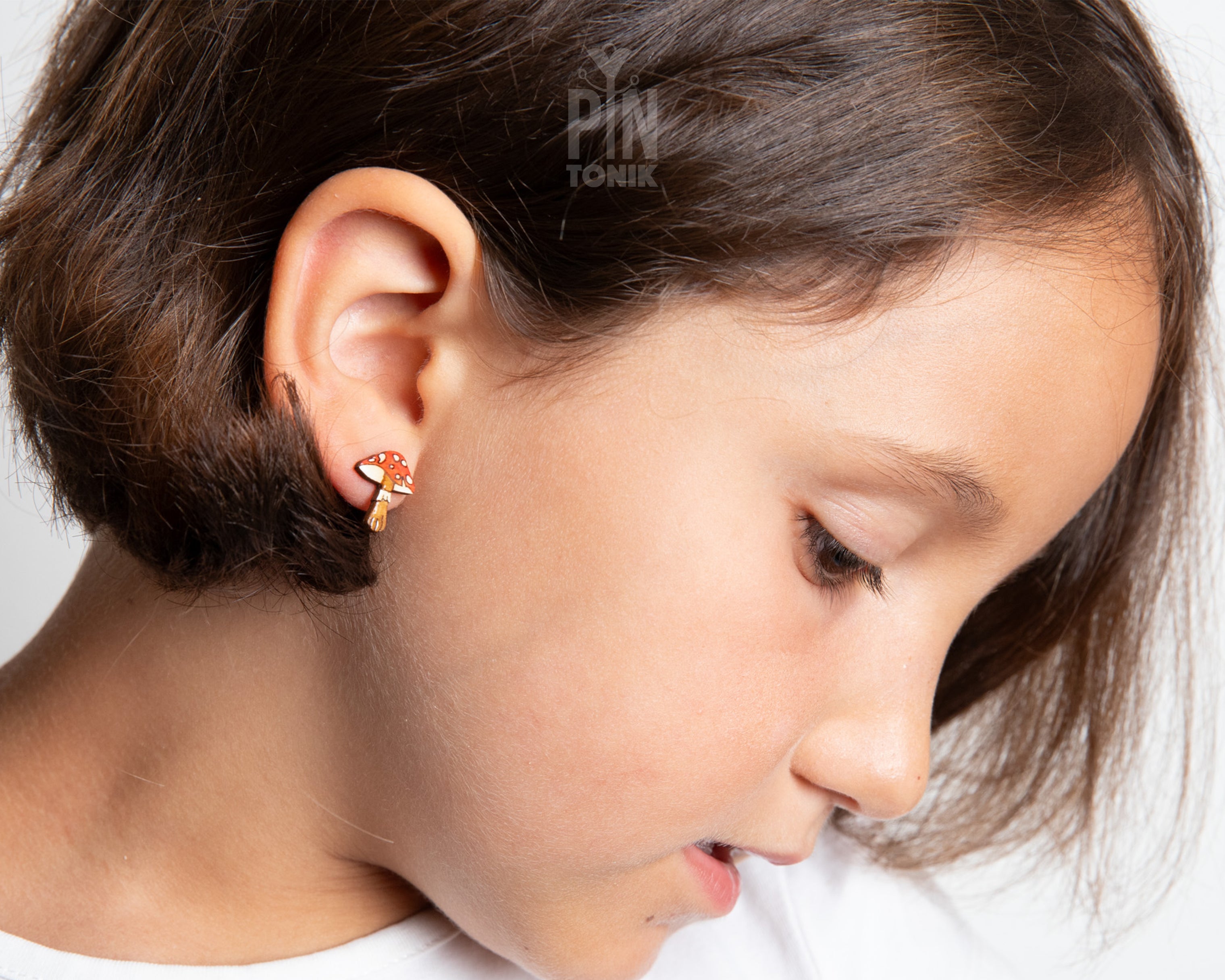 Red Mushroom Stud Earrings