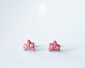 Boucles d'oreilles clous orchidée rose