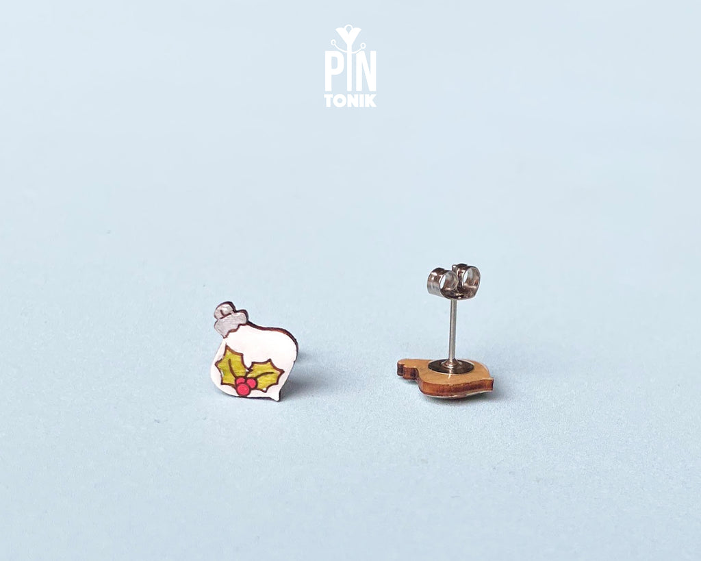 Holly Ornament Studs