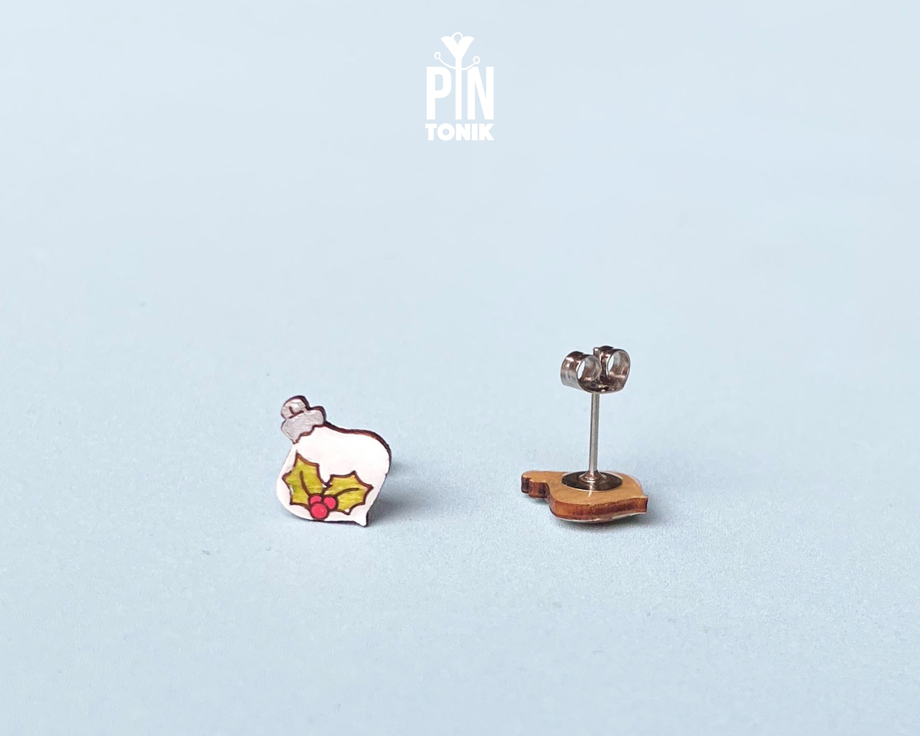 Holly Ornament Studs