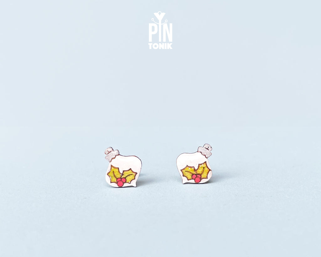 Holly Ornament Studs