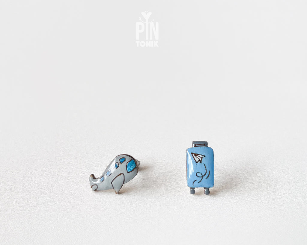 Travel Mismatched Stud Earrings