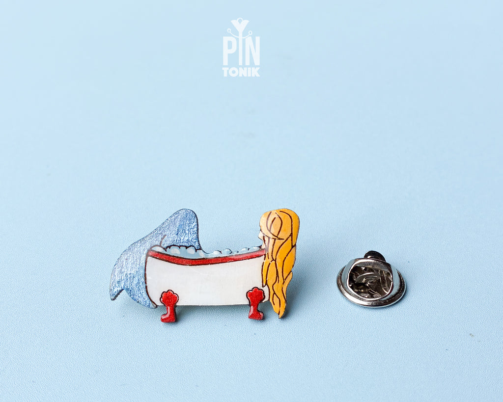 Mermaid in a Bathtub Pin