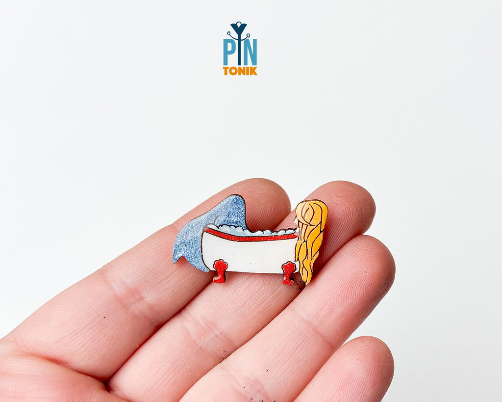 Mermaid in a Bathtub Pin