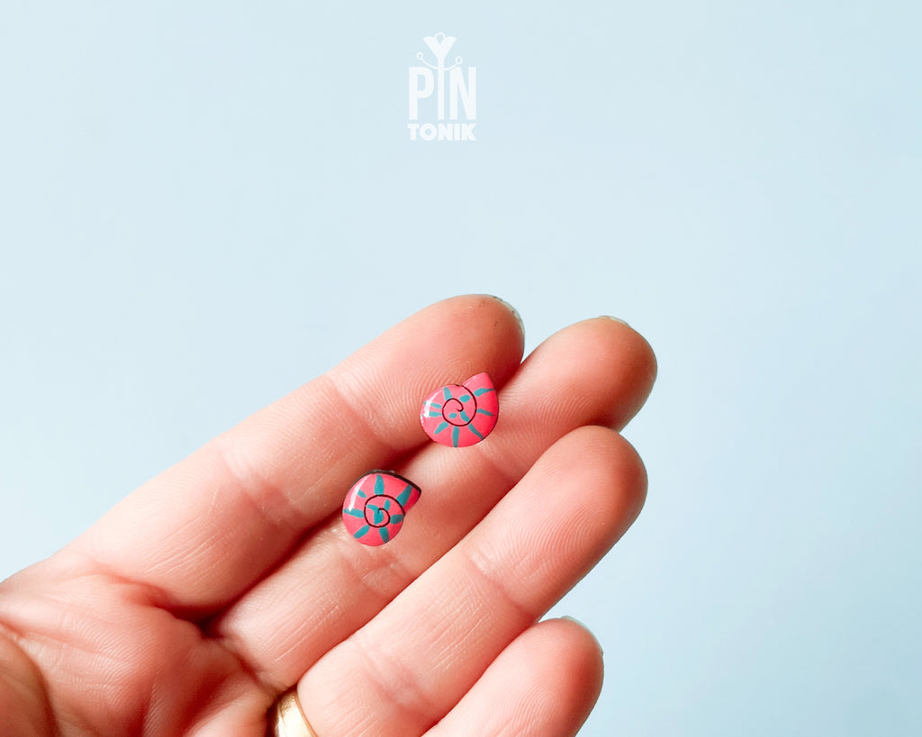 Coral Shell Studs
