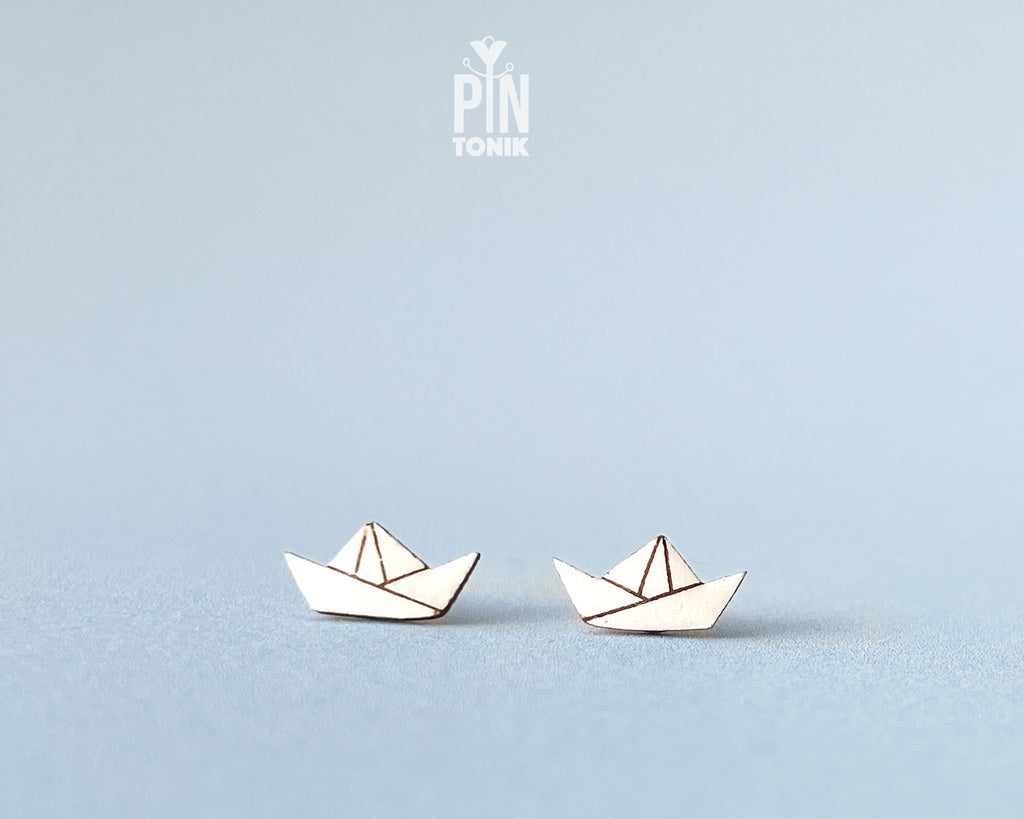 Paper Boat Stud Earrings