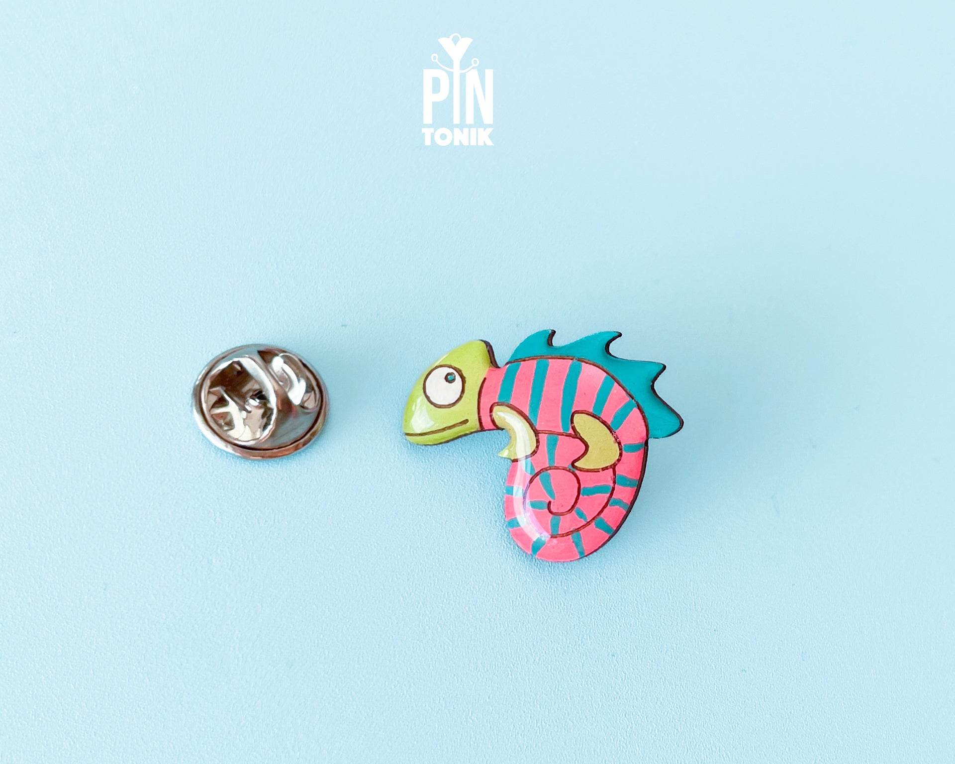 Neon Chameleon Pin