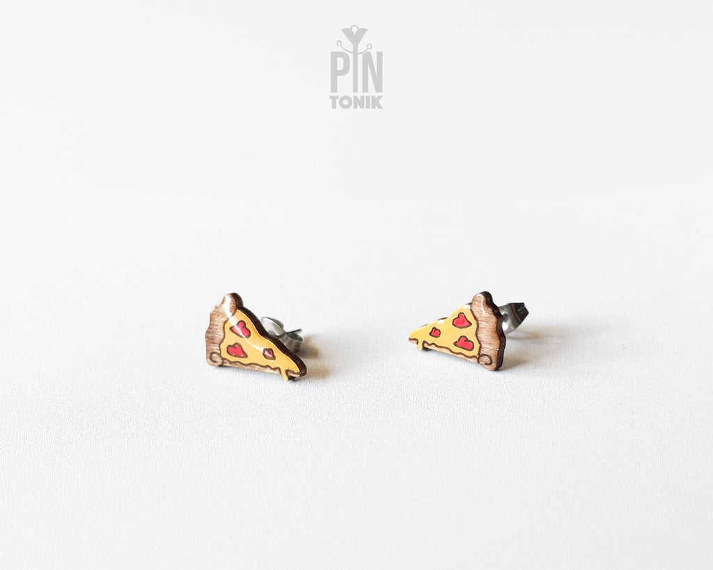 Boucles d'oreilles clous Pizza