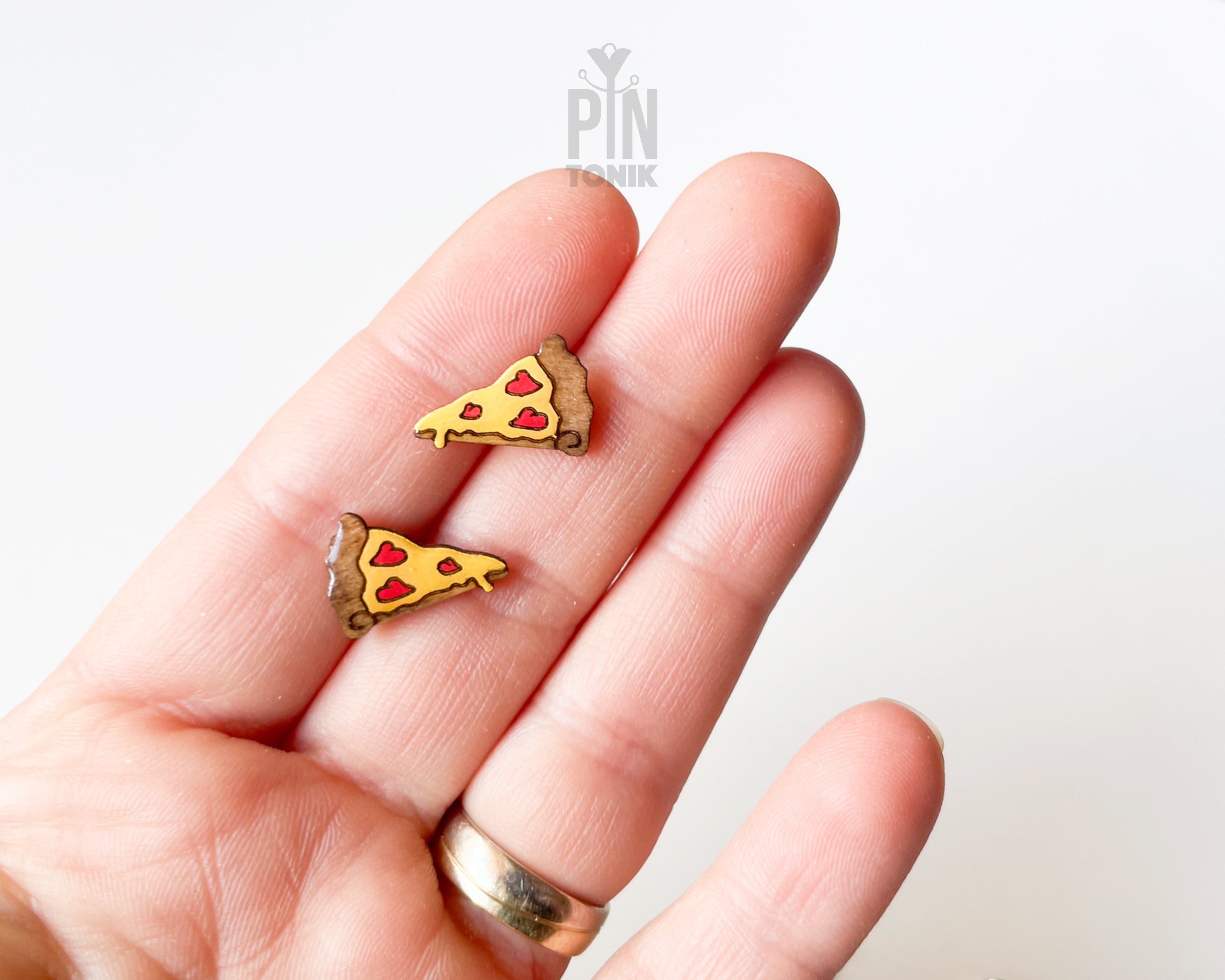 Boucles d'oreilles clous Pizza