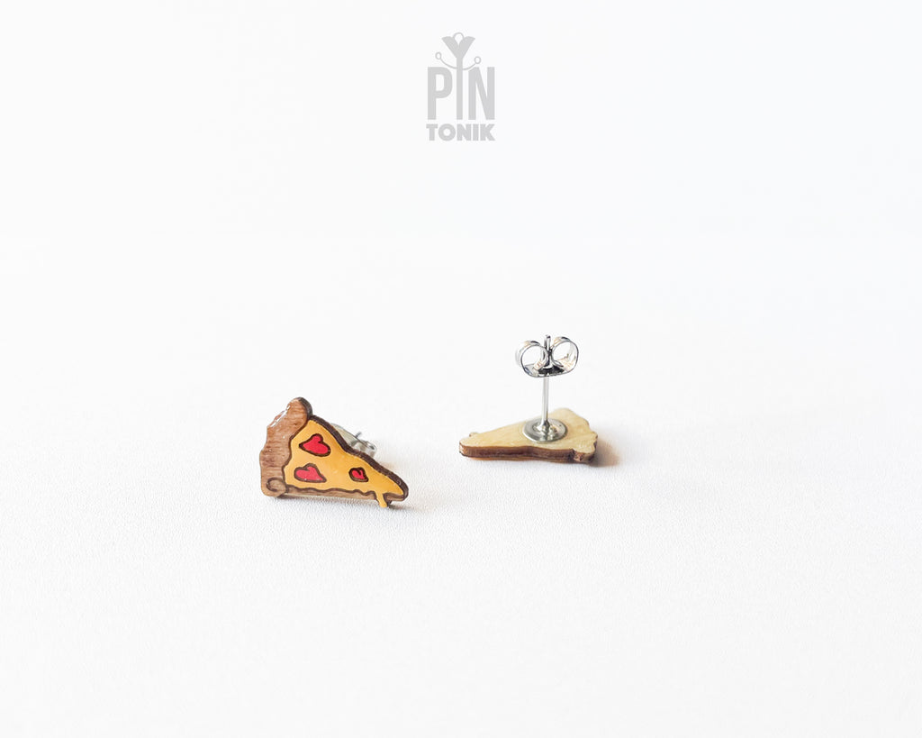 Boucles d'oreilles clous Pizza