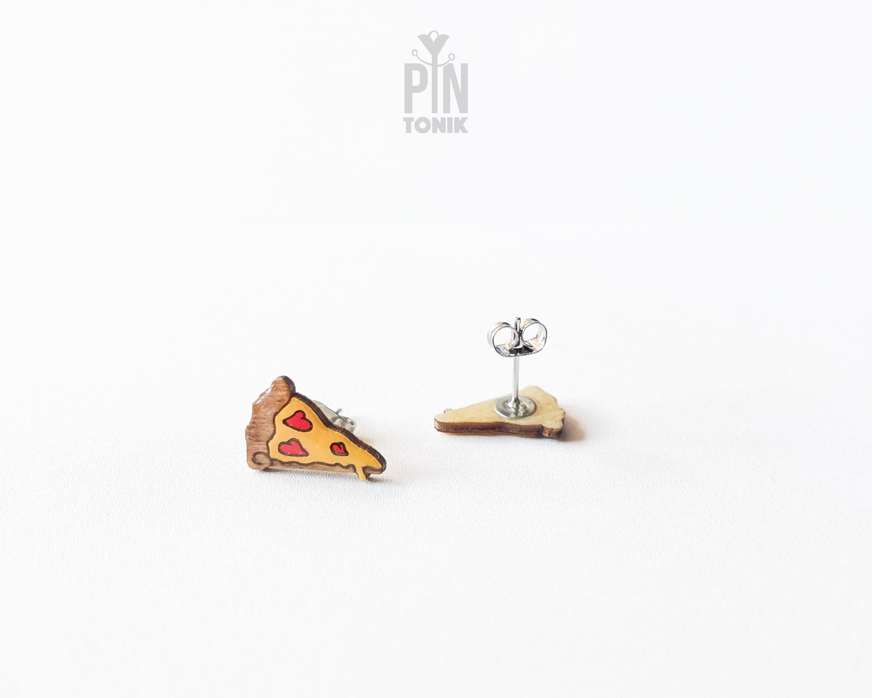 Boucles d'oreilles clous Pizza