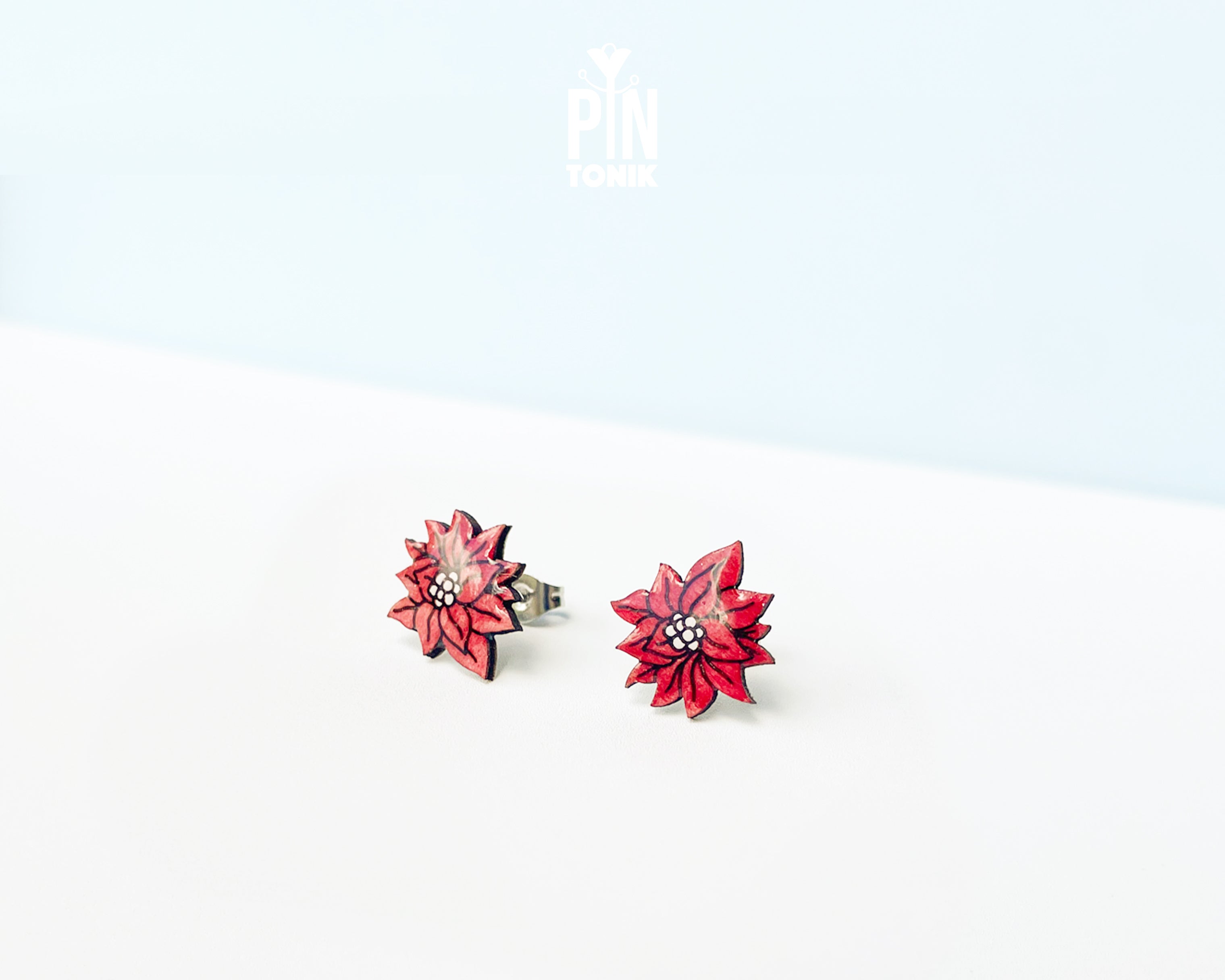 Poinsettia Stud Earrings