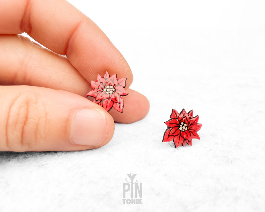 Poinsettia Stud Earrings