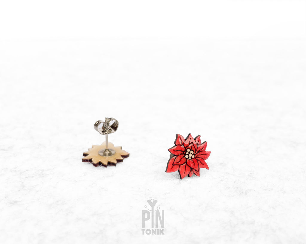 Poinsettia Stud Earrings