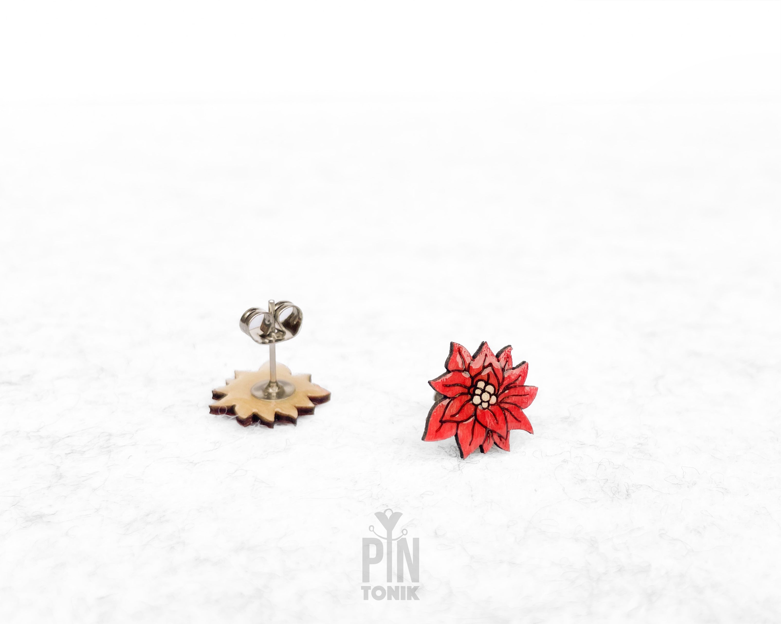 Poinsettia Stud Earrings