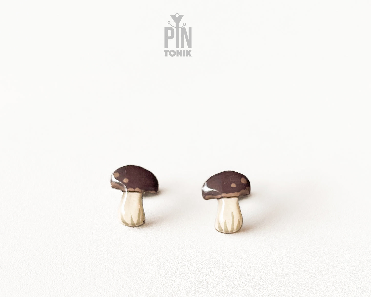 Porcini Mushroom Stud Earrings