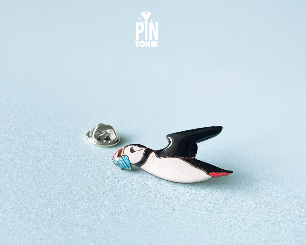 Flying Puffin Pin
