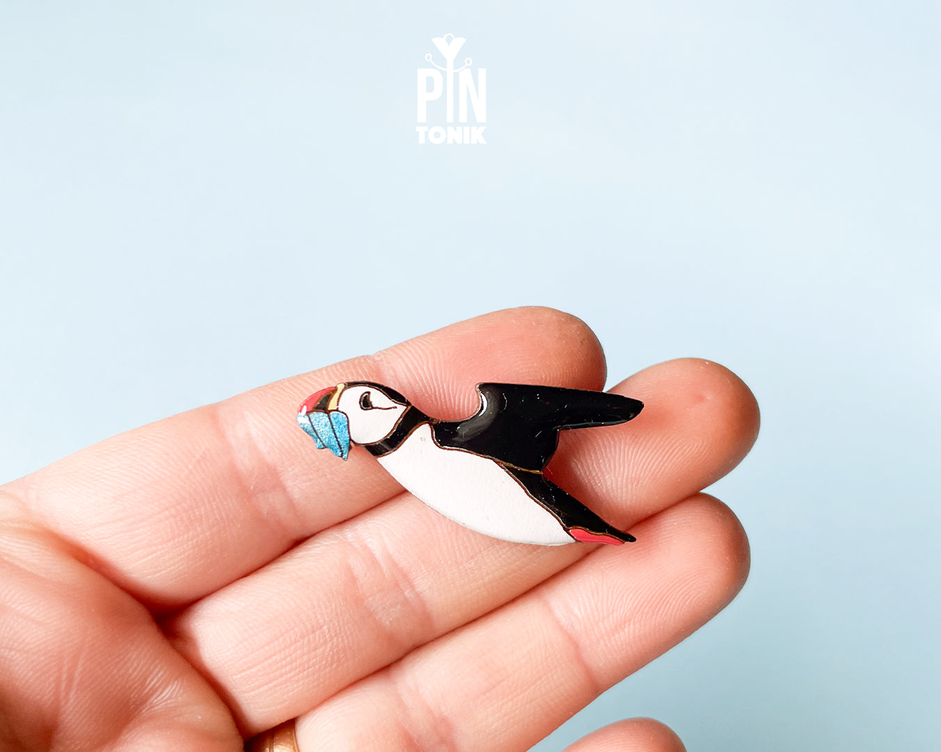 Flying Puffin Pin