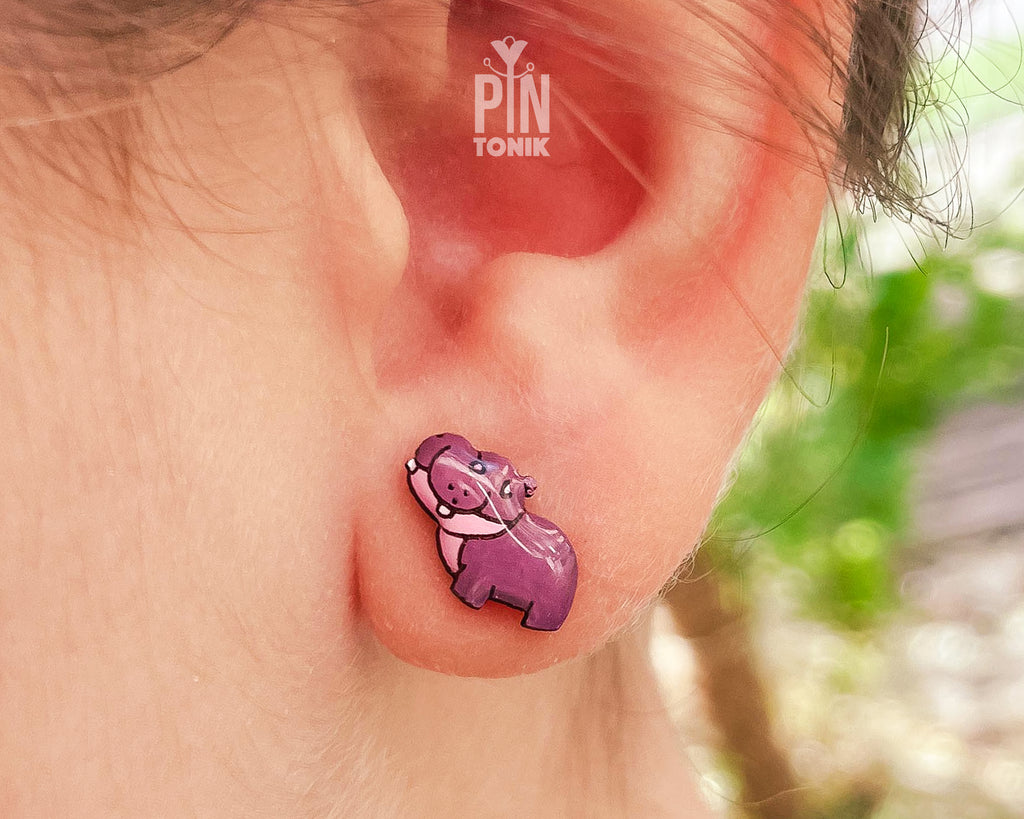 Pygmy Hippo Stud Earrings