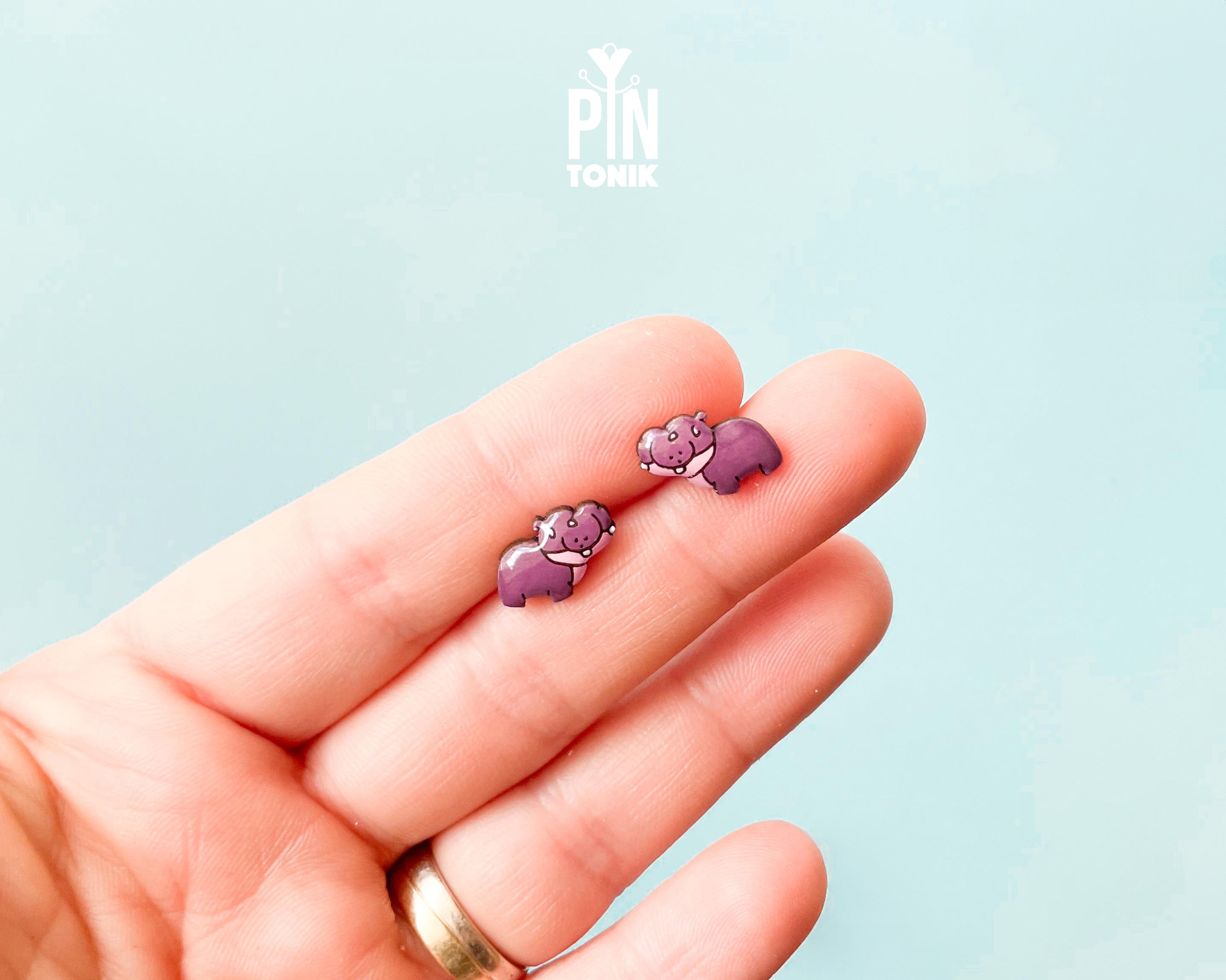 Pygmy Hippo Stud Earrings