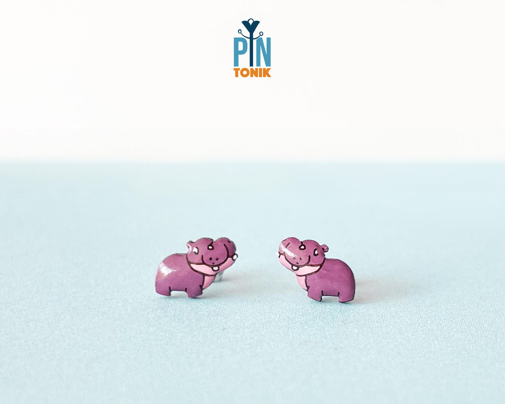 Pygmy Hippo Stud Earrings