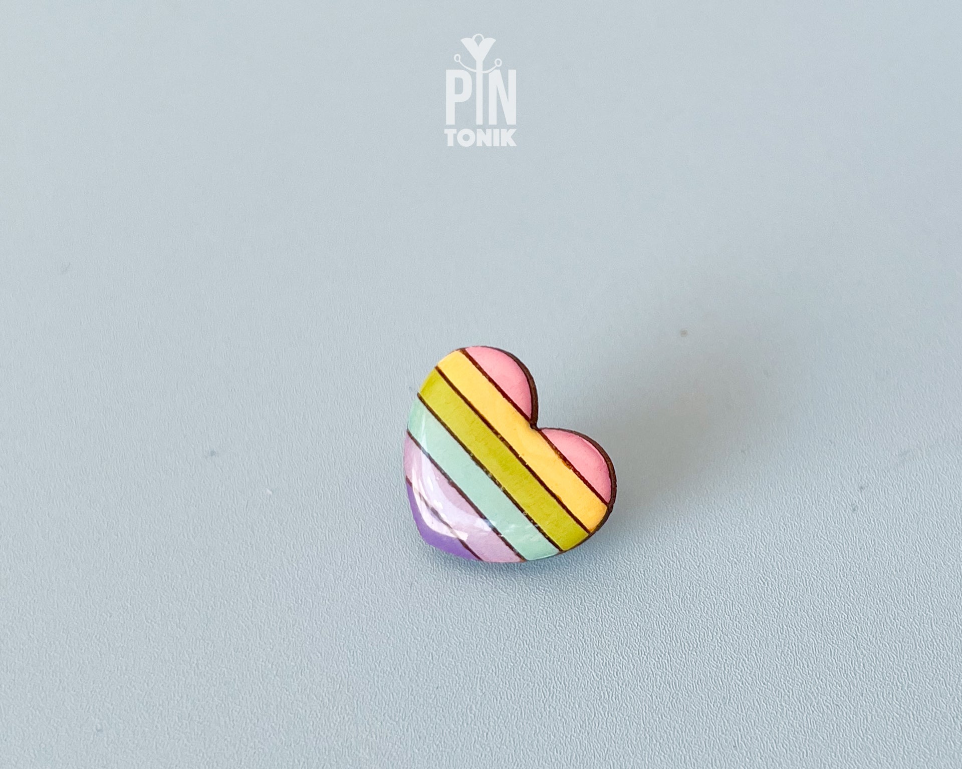 Pastel Rainbow Heart Pin