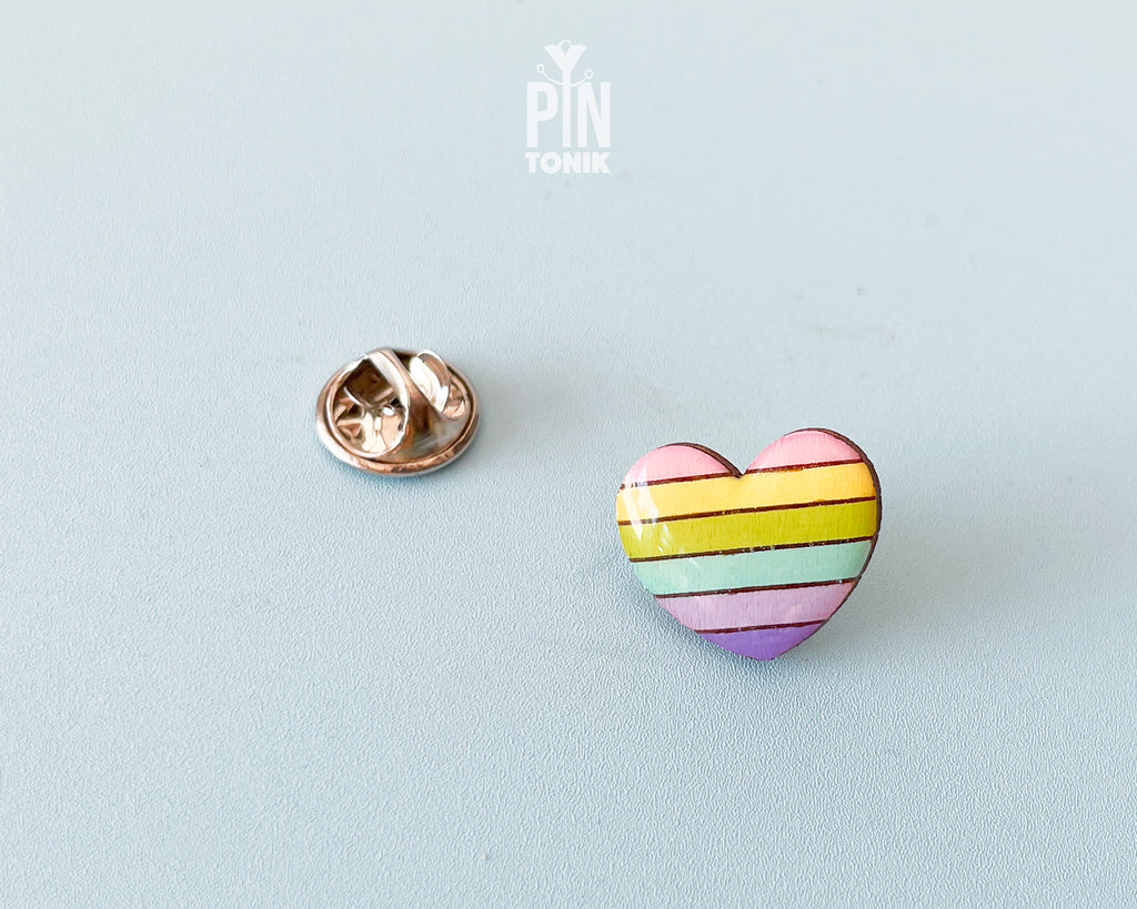 Pastel Rainbow Heart Pin