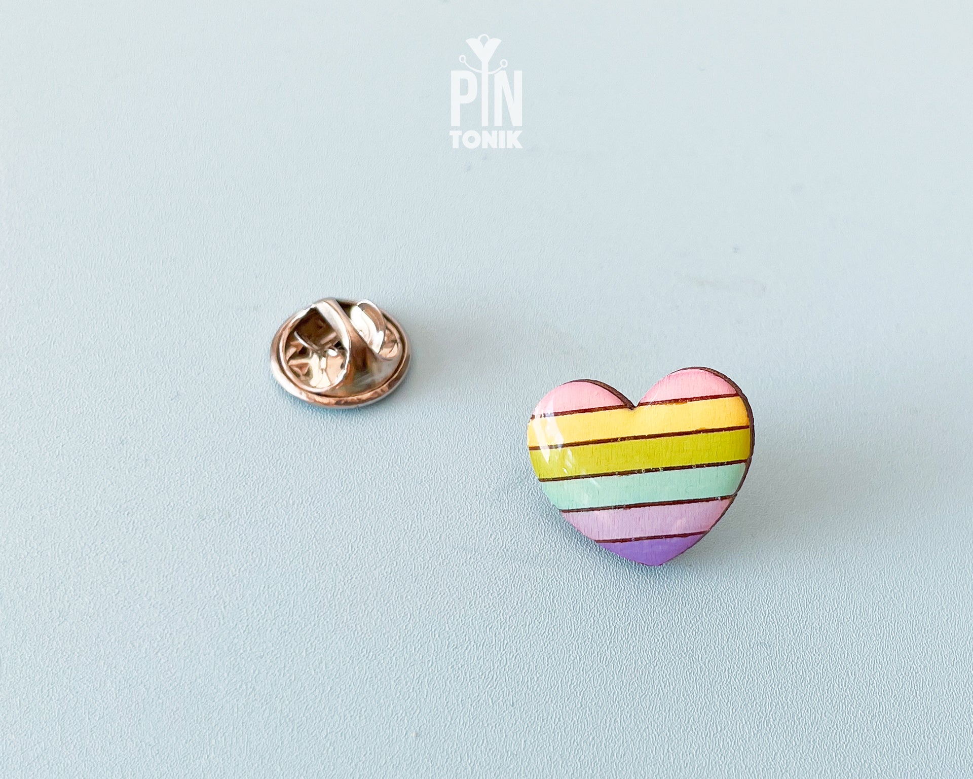 Pastel Rainbow Heart Pin