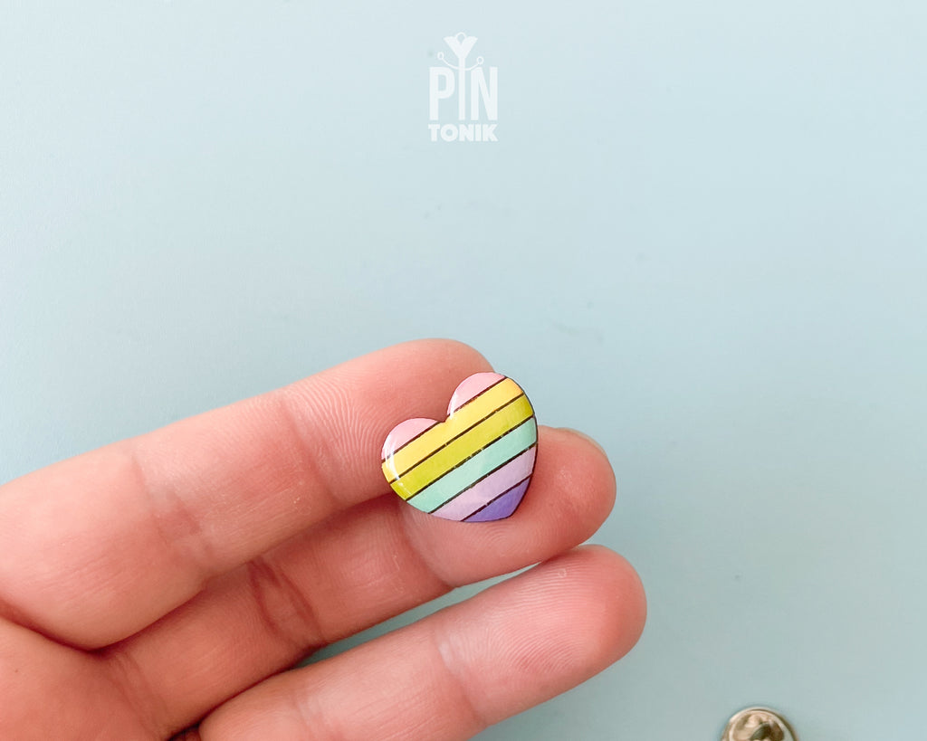 Pastel Rainbow Heart Pin