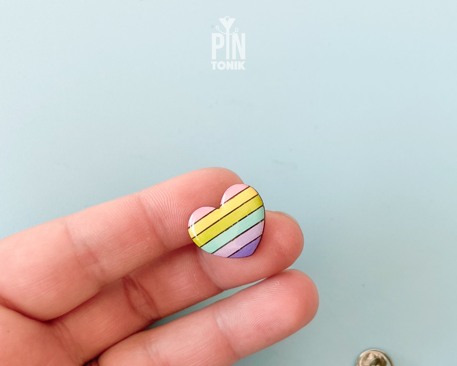 Pastel Rainbow Heart Pin