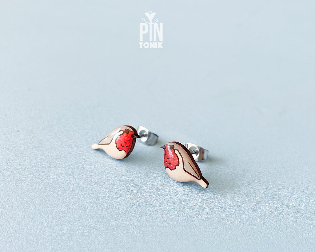 Clous d'oreilles Rouge-gorge