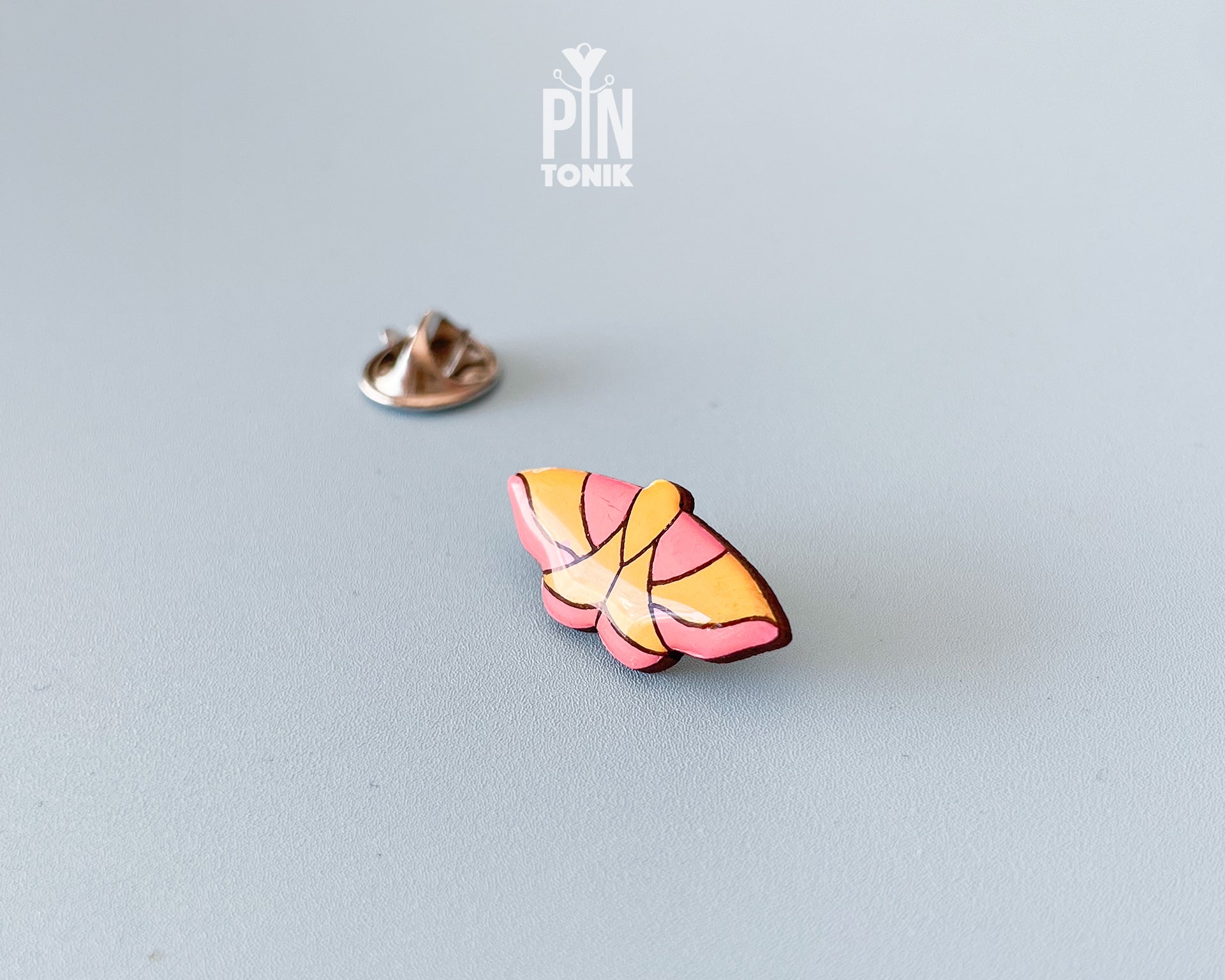 Rosy Maple Moth Pin