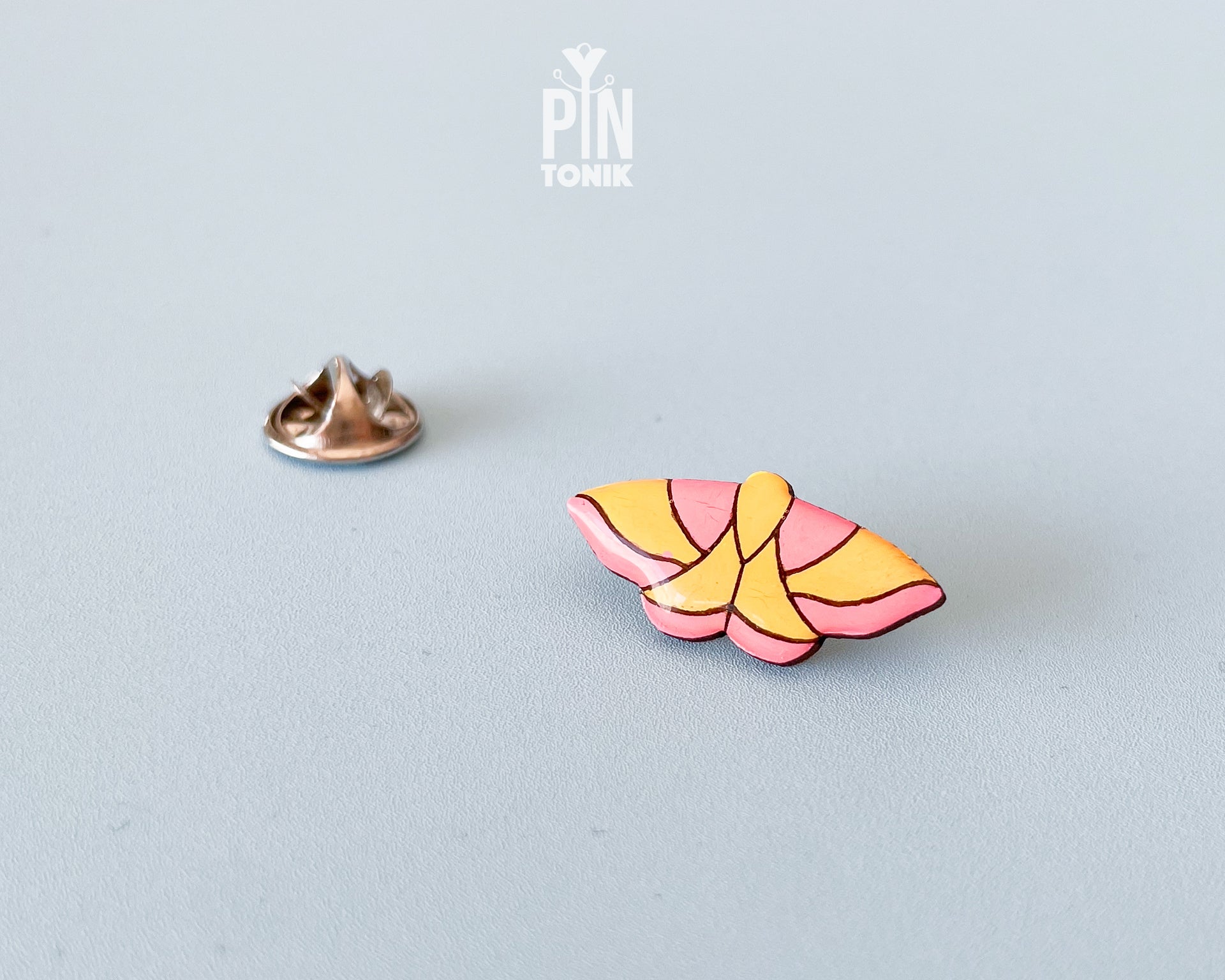 Rosy Maple Moth Pin