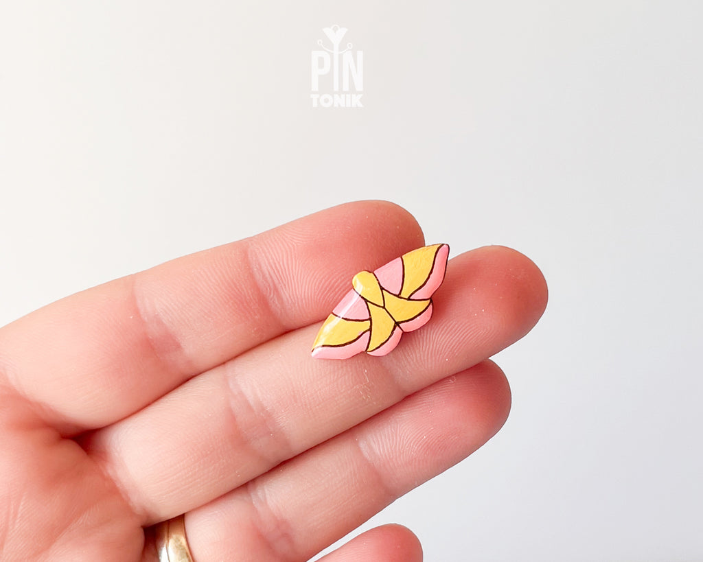 Rosy Maple Moth Pin