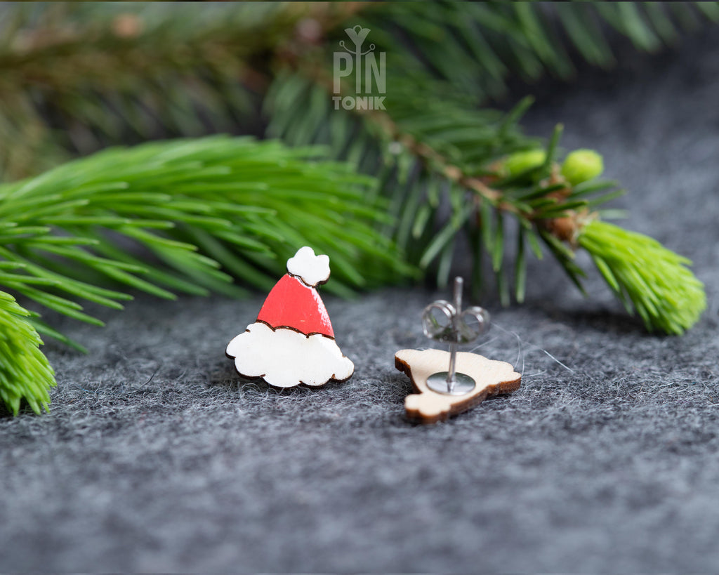 Santa Hat Studs