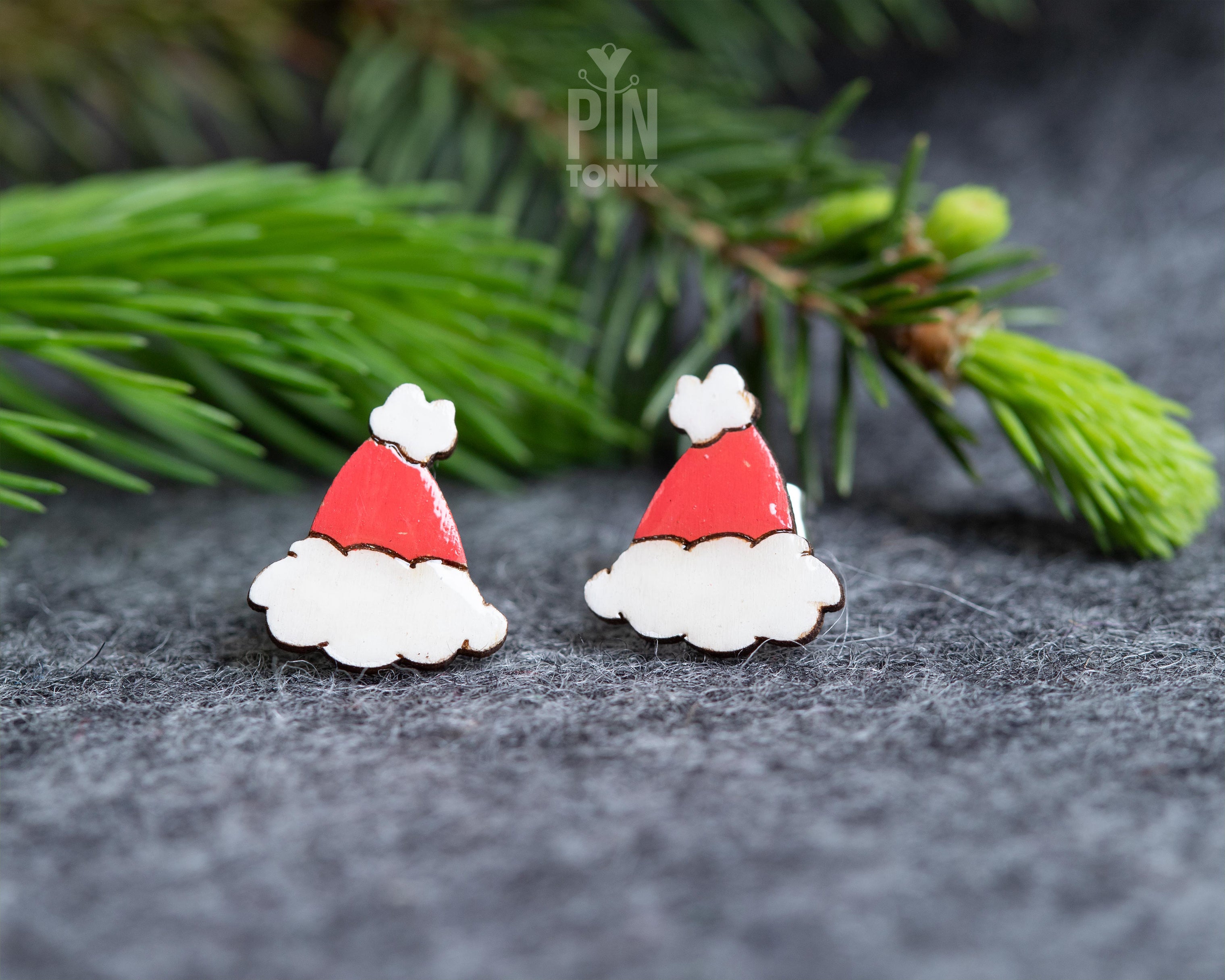 Santa Hat Studs