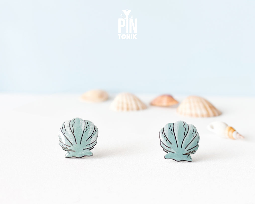 Scallop Shells Stud Earrings